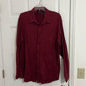 Burgundy snap button down DKNY jeans size CL